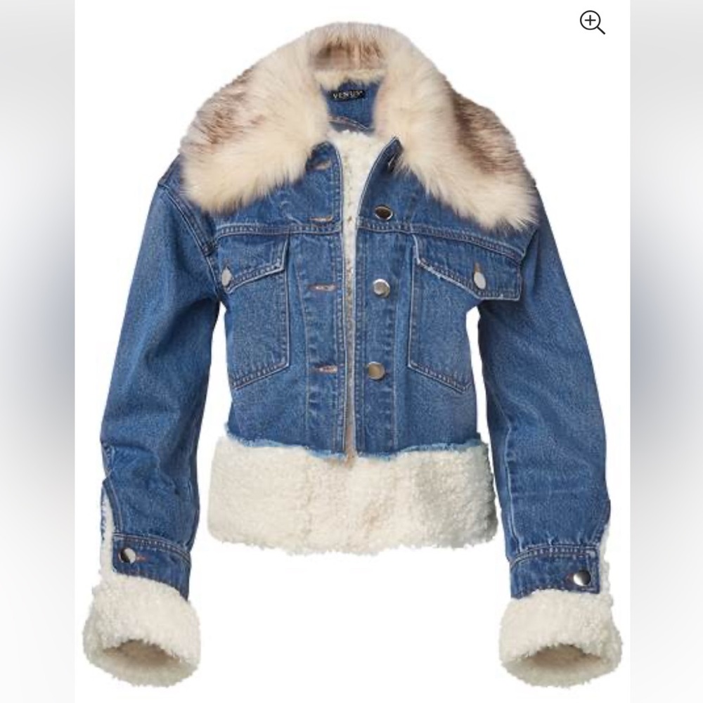 Venus Faux fur trim jean jacket